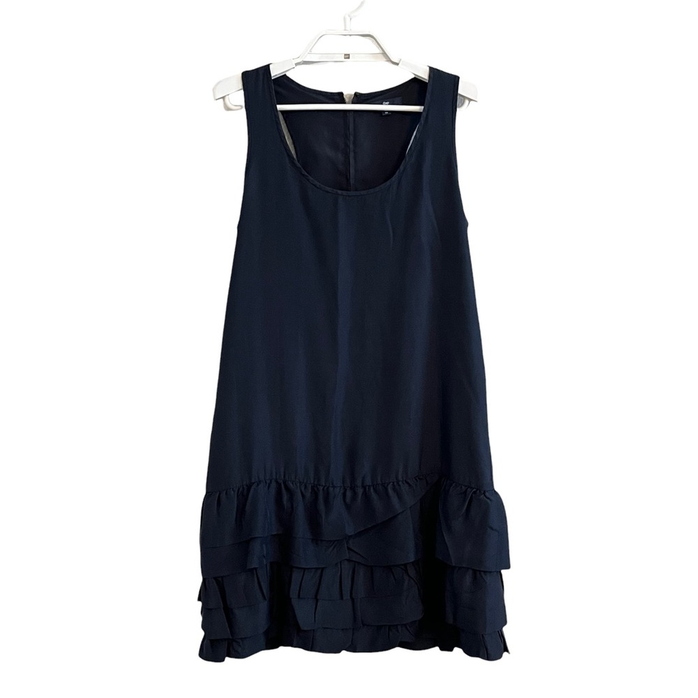 Gap 100% Silk Ruffle Hem Mini Shift Dress